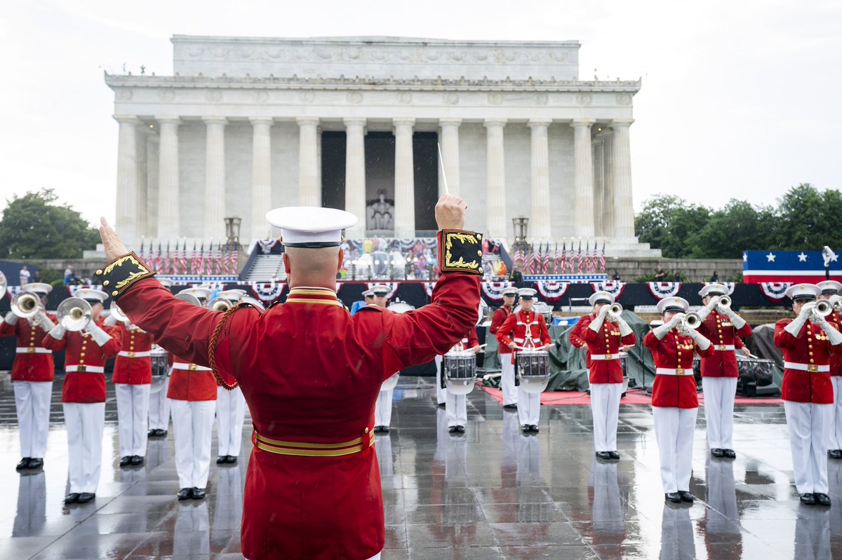 Independence Day celebrations including a military parade and the US Presidential Address were held at the Lincoln Memorial this year. Photo courtesy: Twitter/@VP