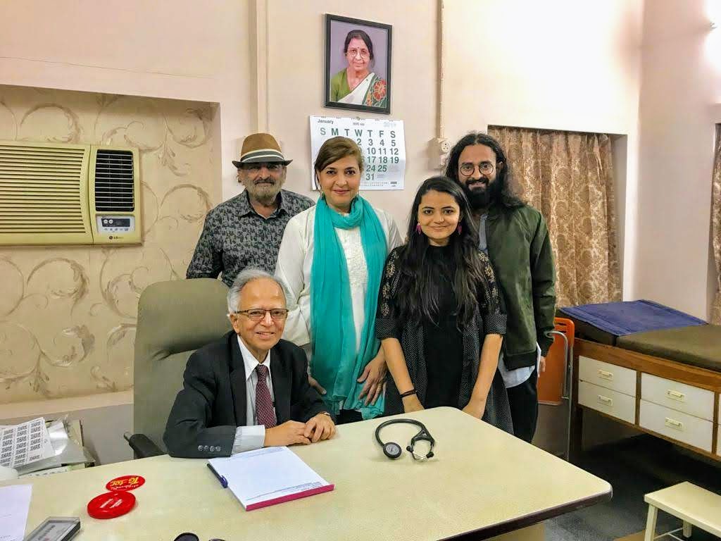 Cardiologist Dr Ramesh Kapadia with his patients from Dubai, the US and the UK. Photo courtesy: Dr Kapadia