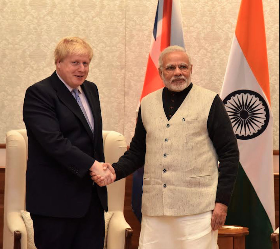Boris Johnson meeting PM Narendra Modi in 2017. Photo courtesy: Twitter/@PIB_India