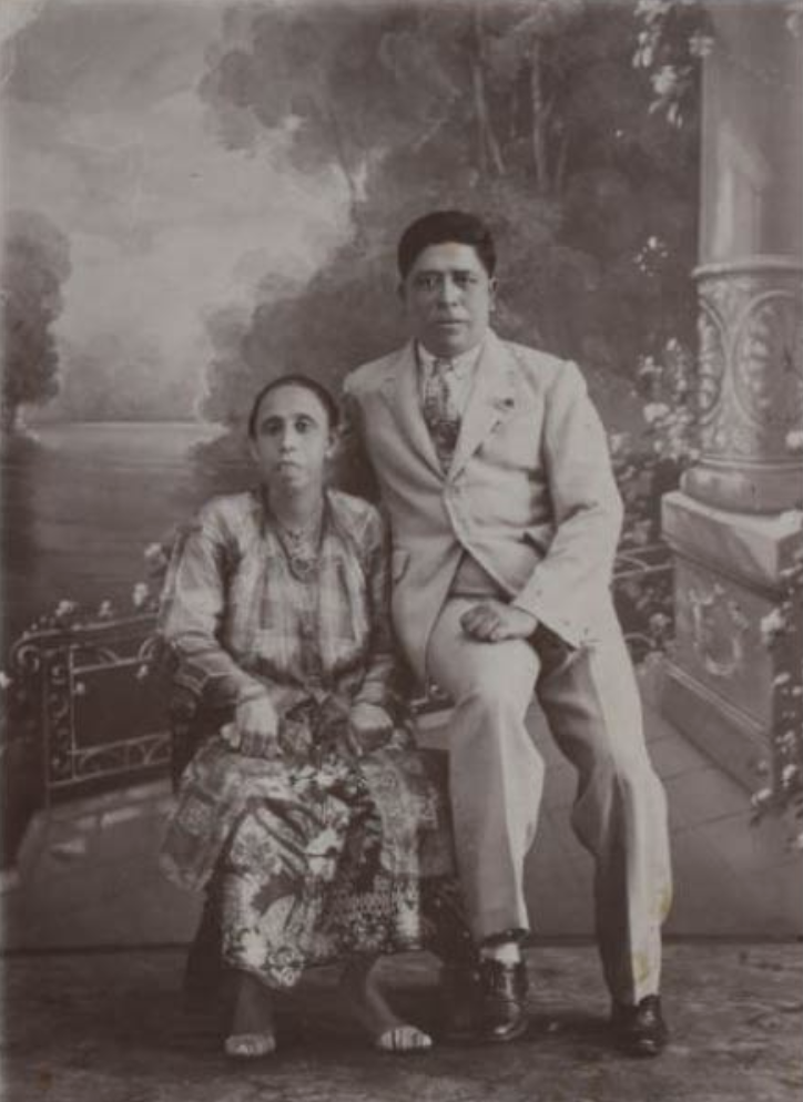 Chetti Melaka pioneer in Singapore, Arumugam Supramaniam Chitty and Sivagamee. Photo courtesy: Family of Letchemee Chitty