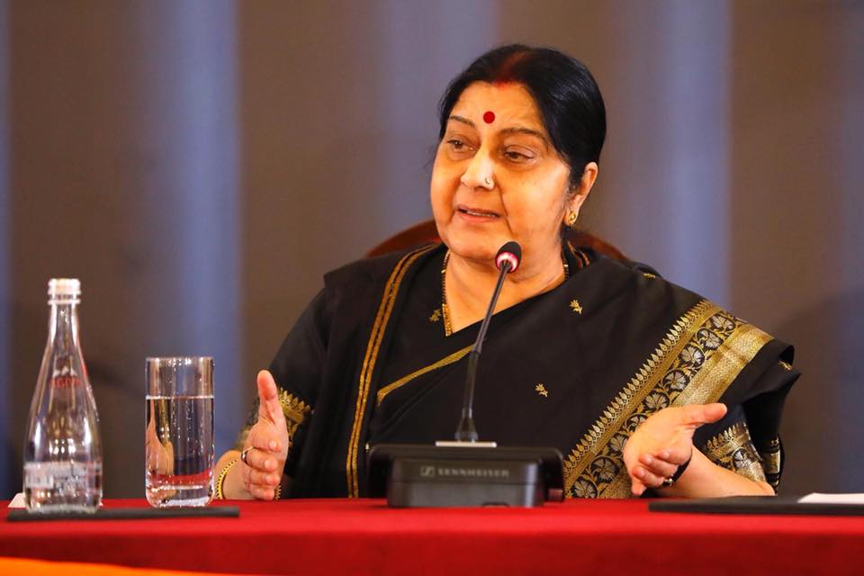 Former Foreign Minister Sushma Swaraj passed away at the age of 67. Photo courtesy: Facebook: Ministry of External Affairs, Government of India