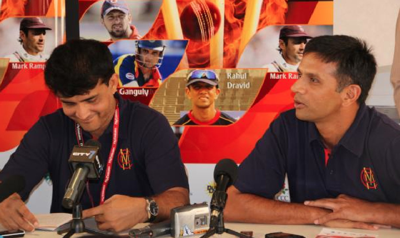 BCCI's conflict of interest notice to Rahul Dravid has irked Sourav Ganguly. Photo courtesy: Twitter/@HomeOfCricket