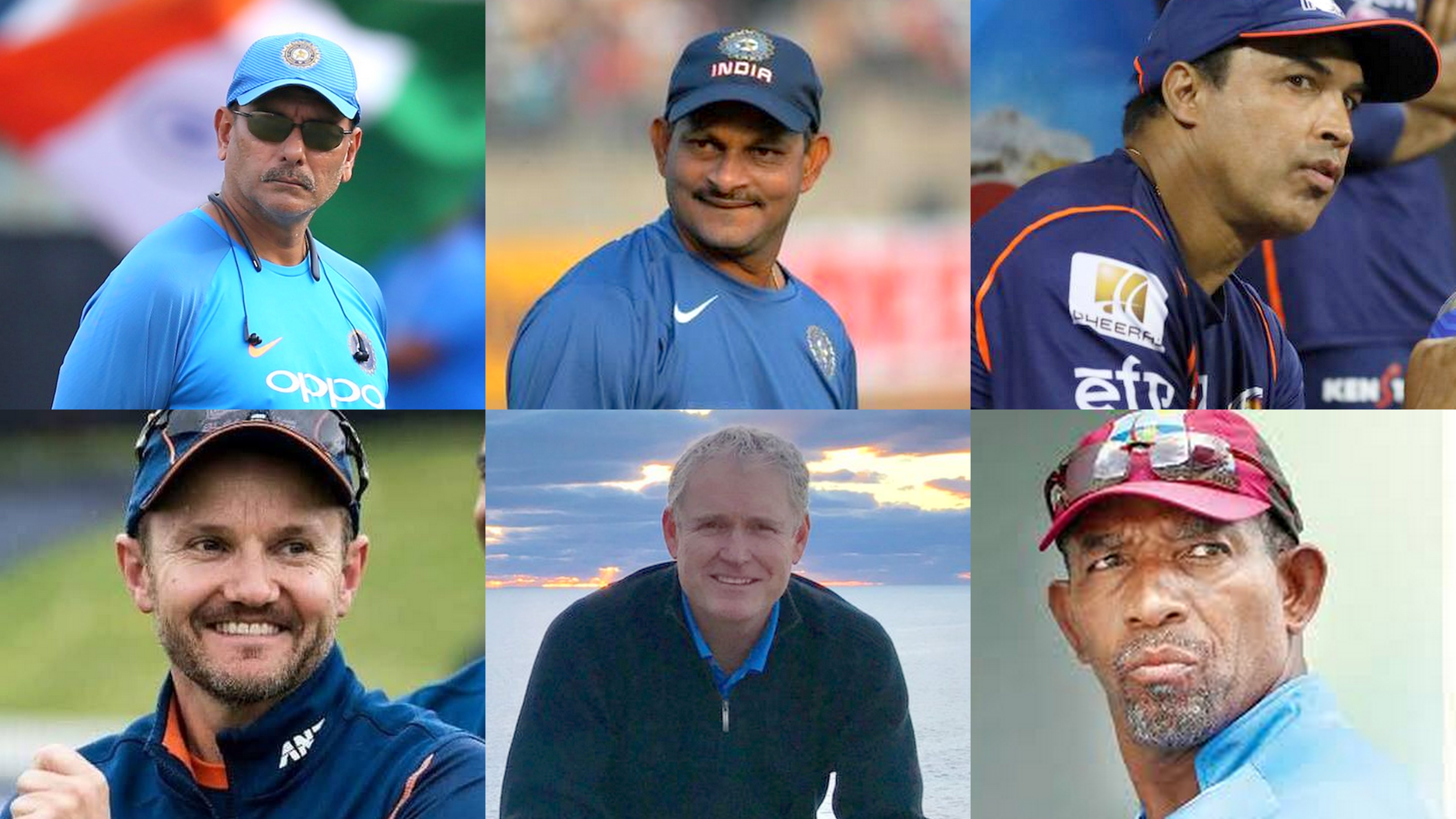 Candidates for India coach: Ravi Shastri, Lalchand Rajput, Robin Singh, Mike Hesson, Tom Moody and Phil Simmons