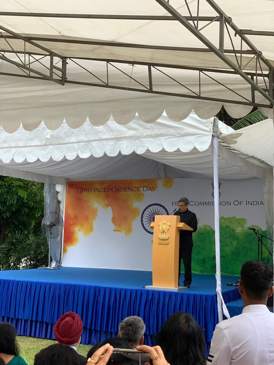 Jawed Ashraf, High Commisioner of India to Singapore, delivered an eloquent Independence Day address. Photo: Connected to India