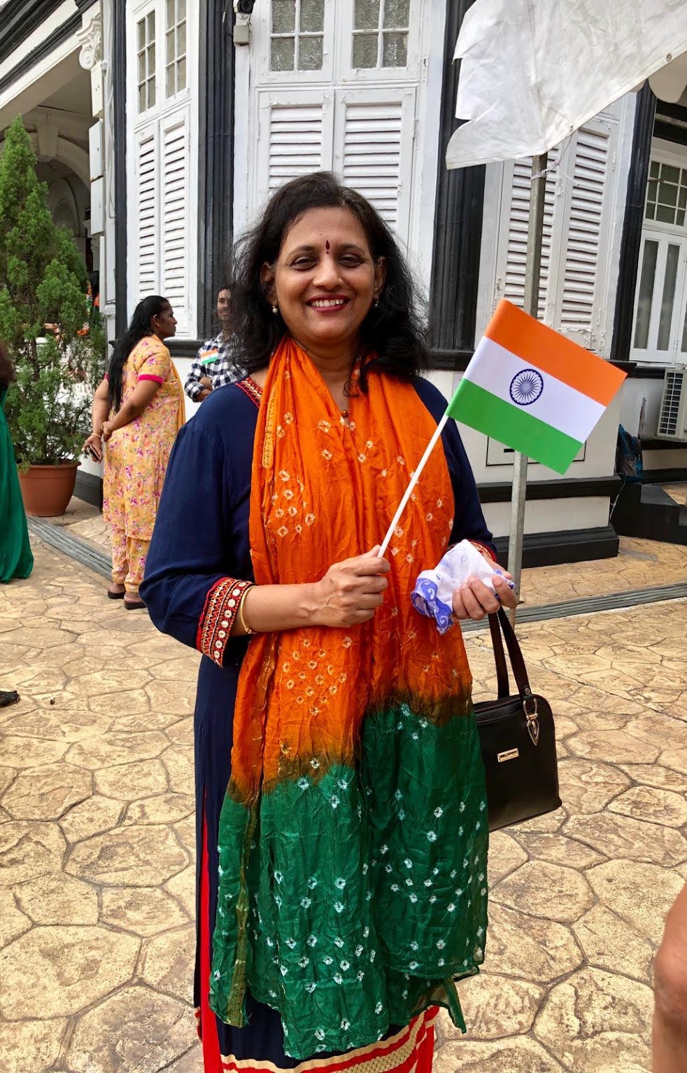 Tie-dyed 'bandhini' in the colours of the flag. Photo: Connected to India