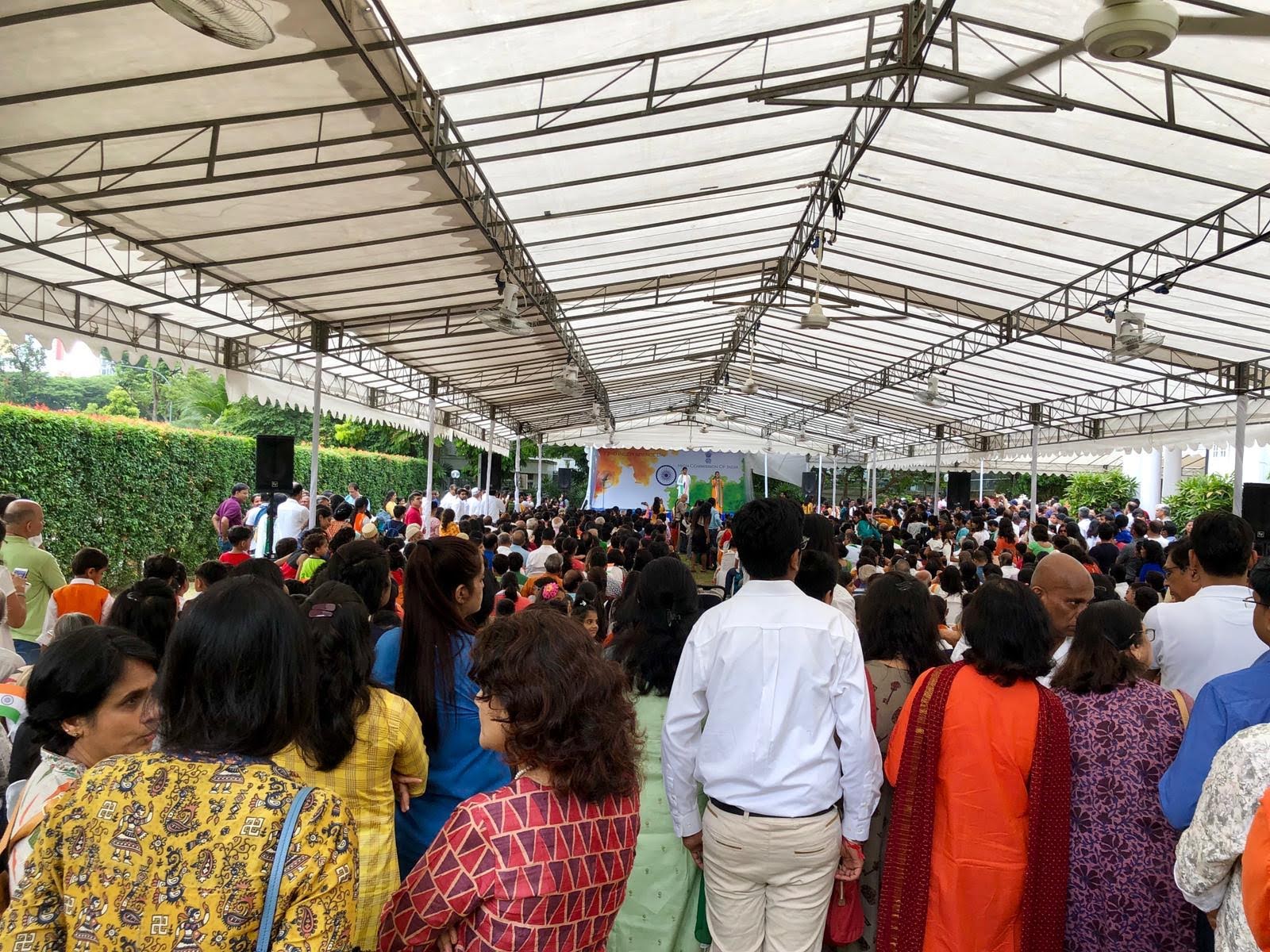 Lovely sunny weather to enjoy the cultural shows put up by school children. Photo: Connected to India