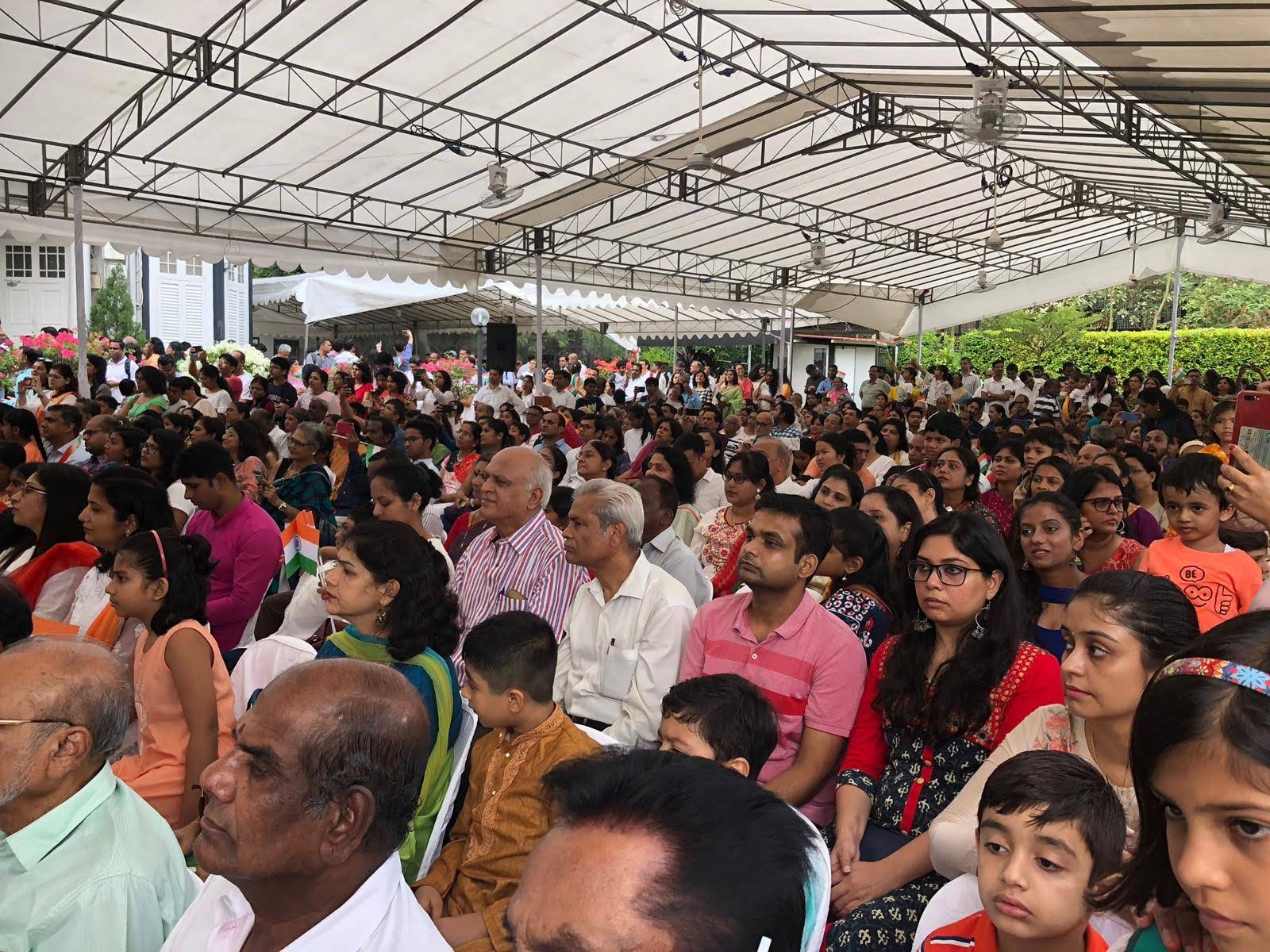 Intently listening to the student emcees from GIIS Siglap. Photo: Connected to India
