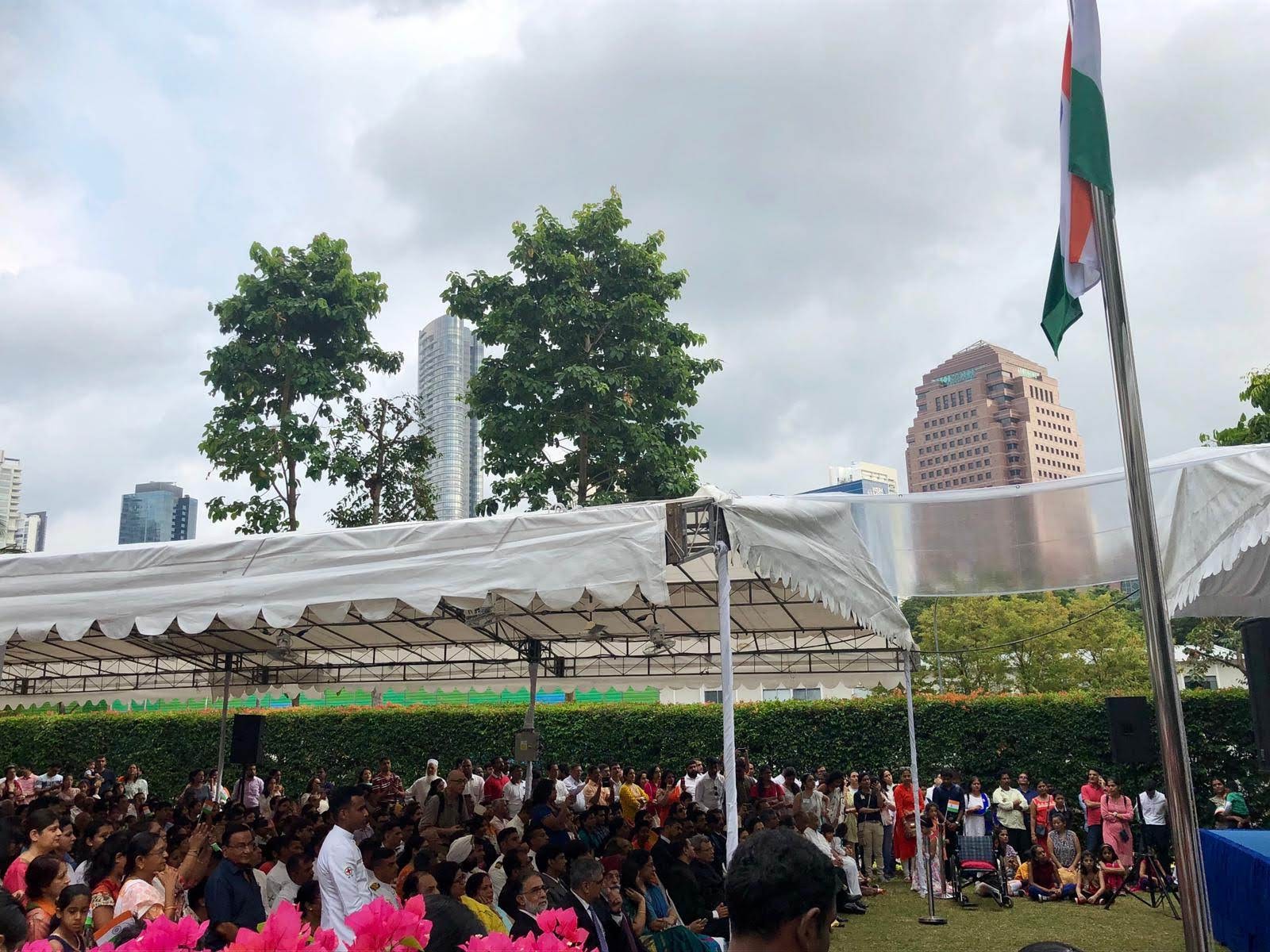 The green, grassy grounds of the  Indian High Commission, Singapore. Photo: Connected to India