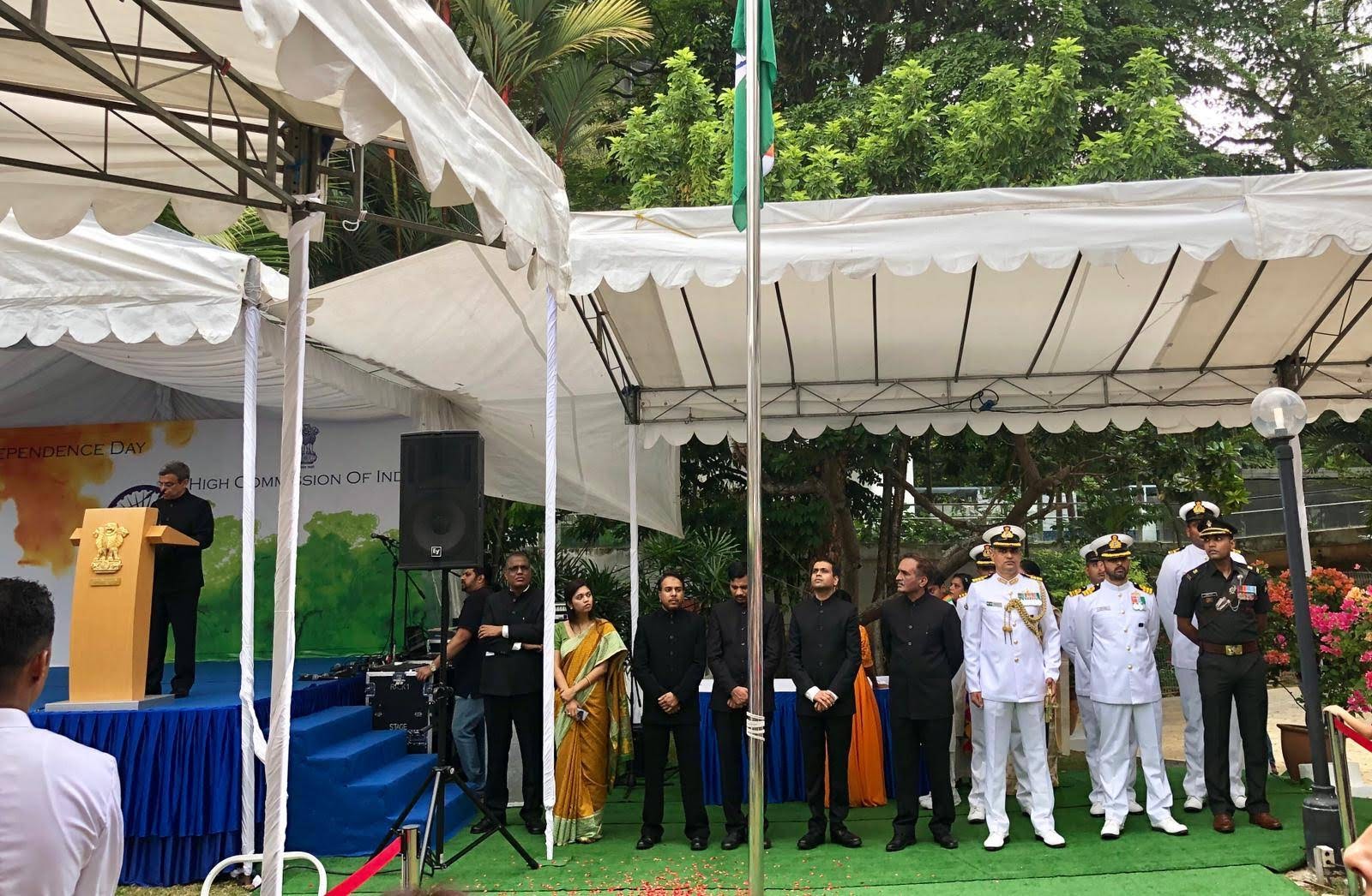 The uniformed personnel and staff of the Indian High Commission. Photo: Connected to India