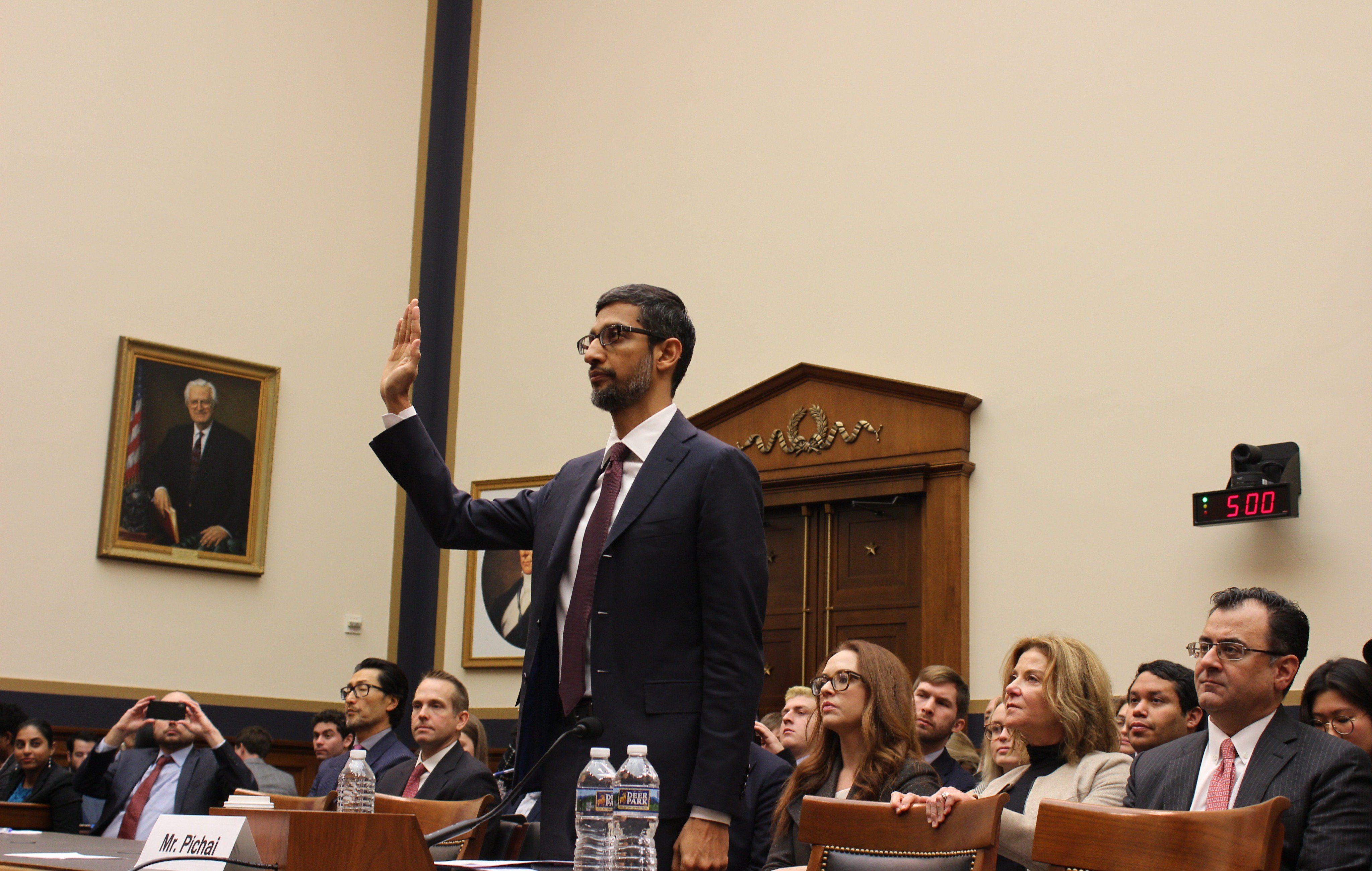 Google CEO Sundar Pichai had testified in front of a House panel in 2018 debunking Epstien's research. Photo courtesy: Twitter/@HouseJudiciary