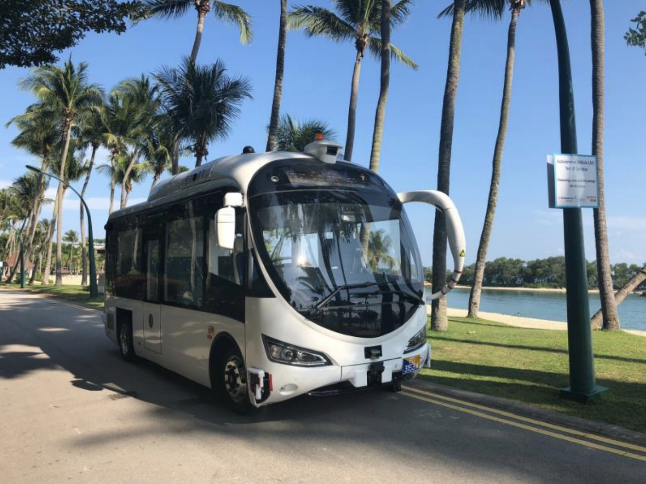 Autonomous minibus that will ply Sentosa roads as part of a public trial. Photo courtesy: gov.sg