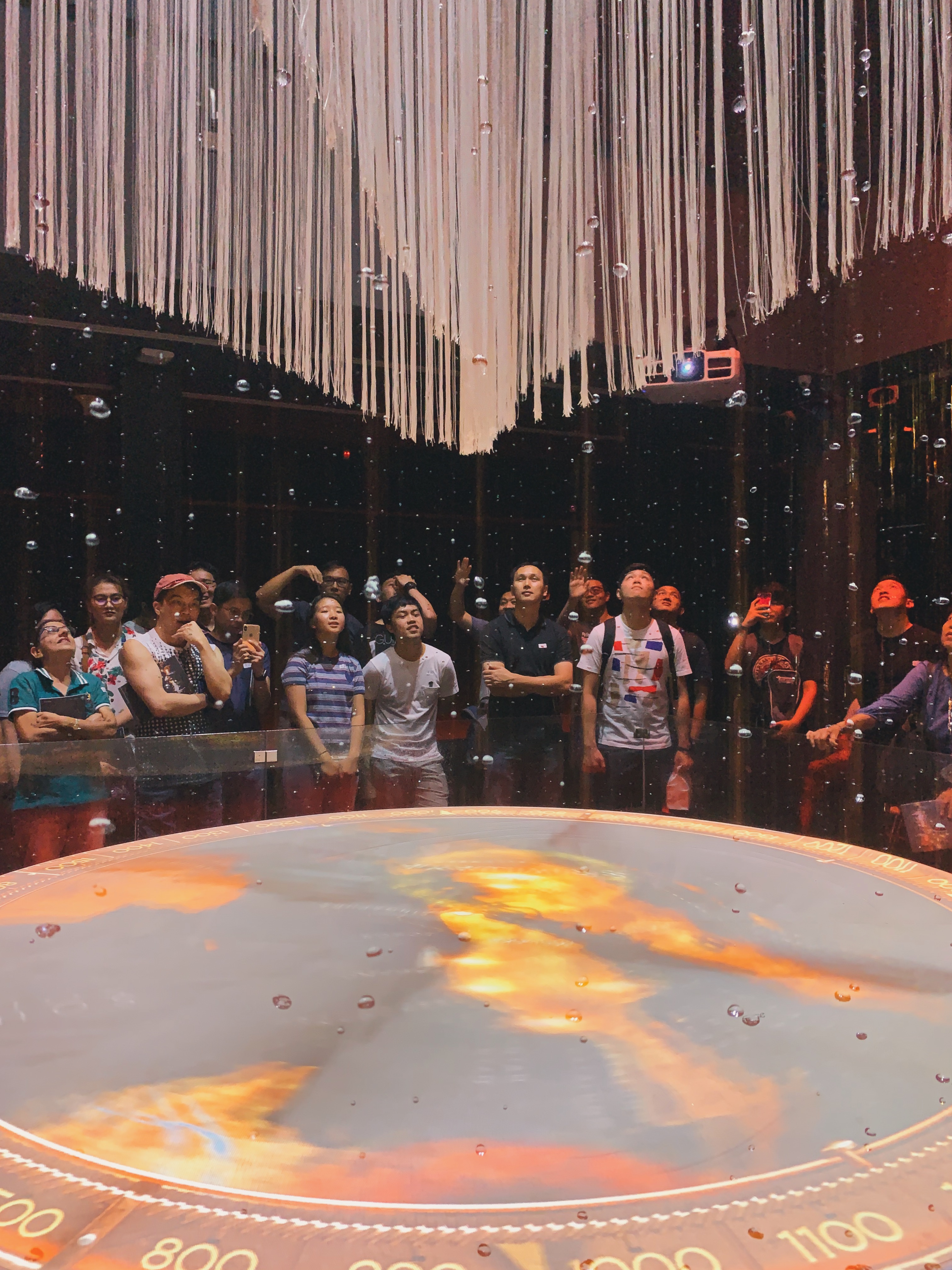 The journey begins at the Atrium. In this installation, rain magically freeze and fall in 