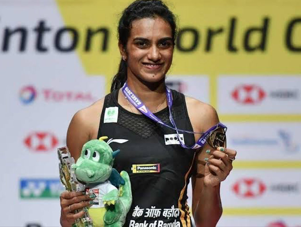 This is Sindhu's fifth badminton World Championships medal. Photo courtesy: Twitter/@bhaichung15