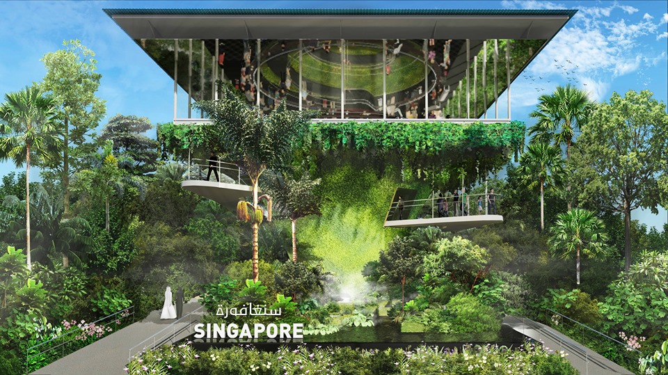 The Singapore pavilion at the Expo 2020 Dubai is themed 'Nature. Nurture. Future'. Photo courtesy: Facebook/WOHA Architects