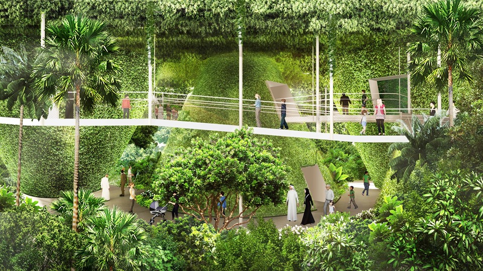 The Singapore pavilion at Expo 2020 Dubai is aimed at creating an oasis in the Arabian desert. Photo courtesy: Facebook/WOHA Architects
