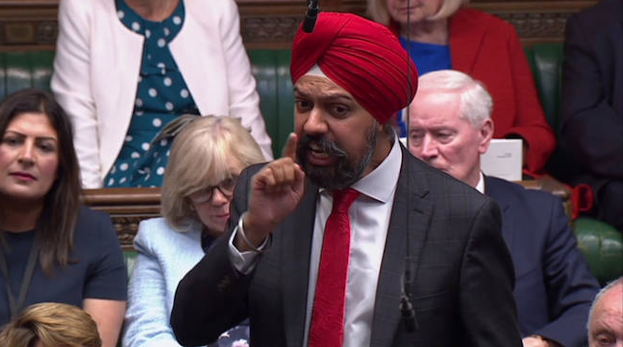 British Sikh MP Tanmanjeet Singh Dhesi demanded an apology from Boris Johnson for 