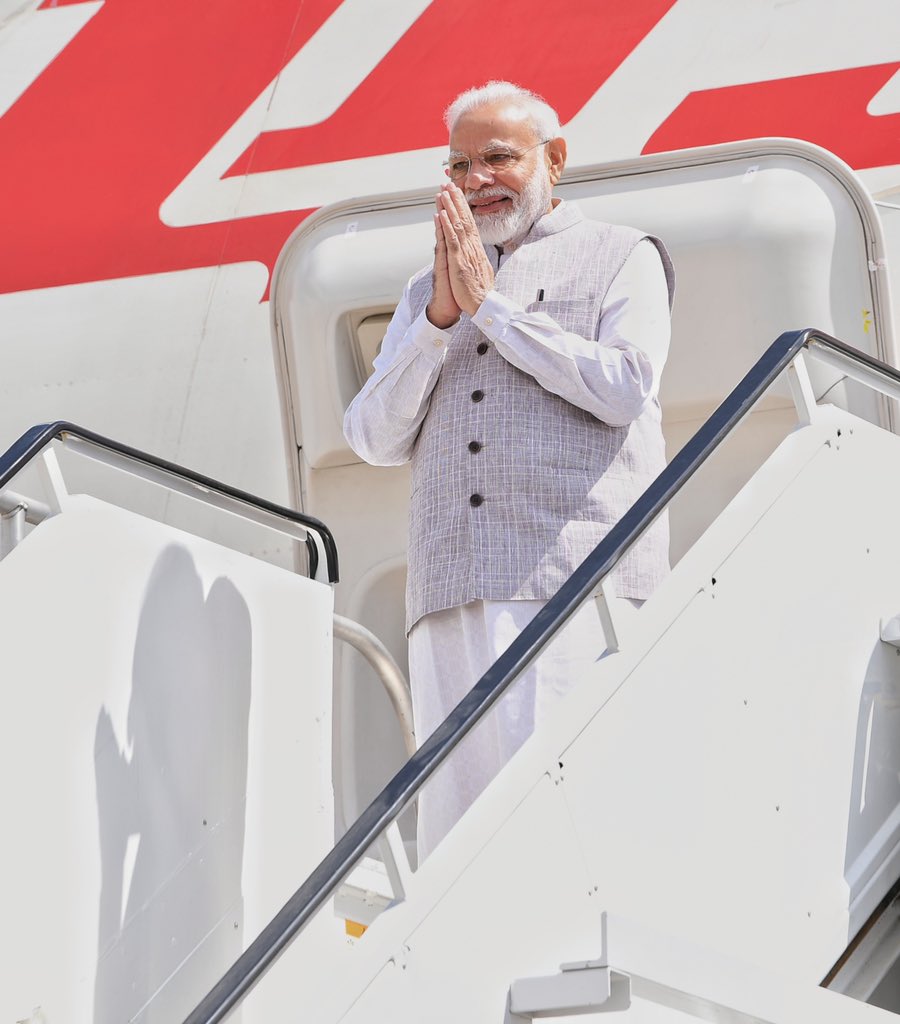 Prime Minister Narendra Modi arrives in Houston, Texas. Photo courtesy: Twitter/@narendramodi