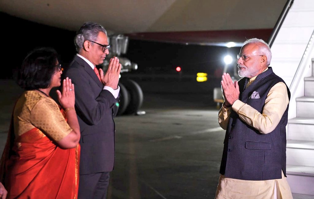 Narendra Modi arrives in New York for the second leg of his US visit. Photo courtesy: Twitter/@MEAIndia