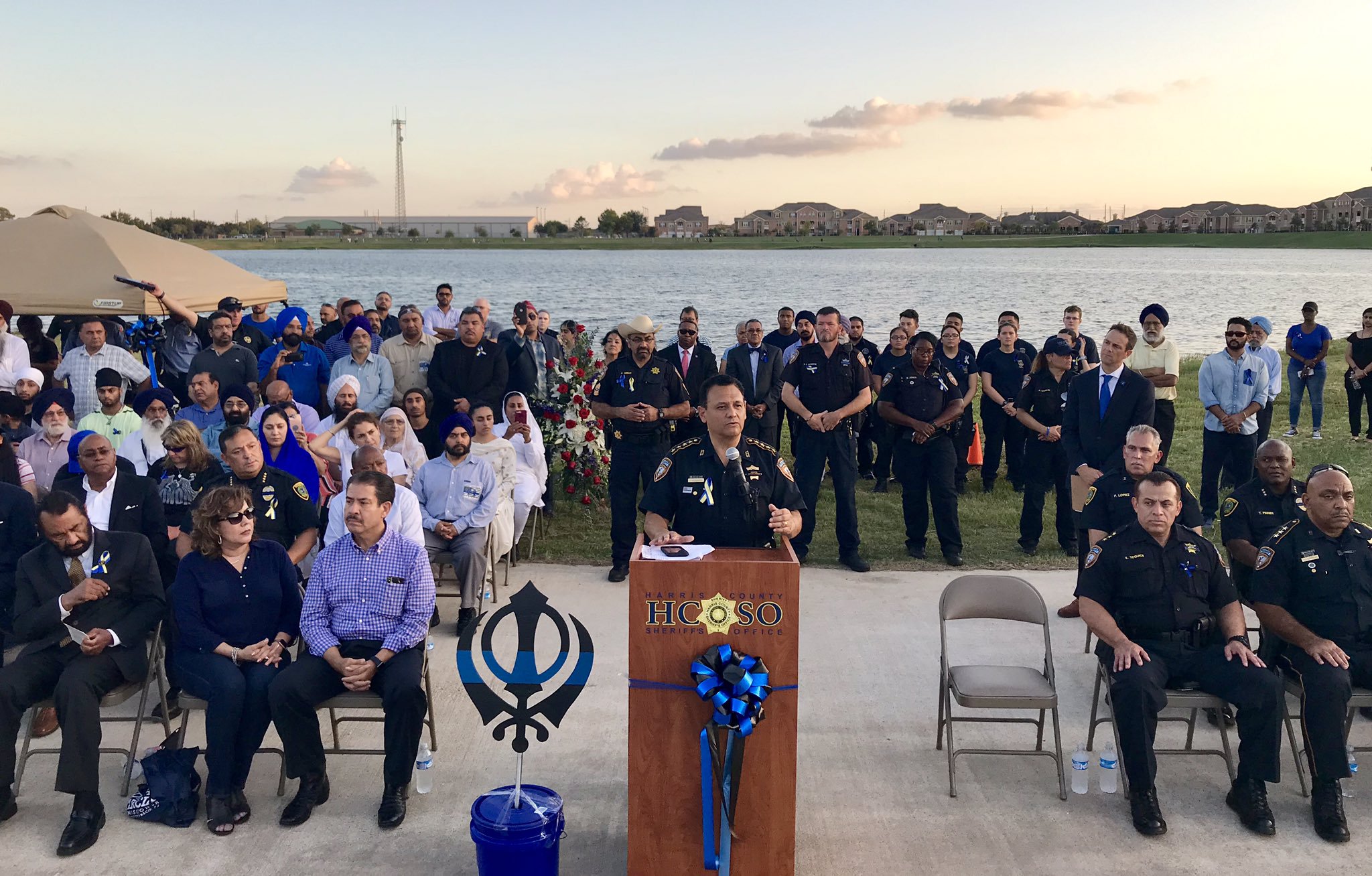 Memorial service for Lt. Sandeep Singh Dhaliwal at Harris County. Photo courtesy: Twitter/@HCSOTexas