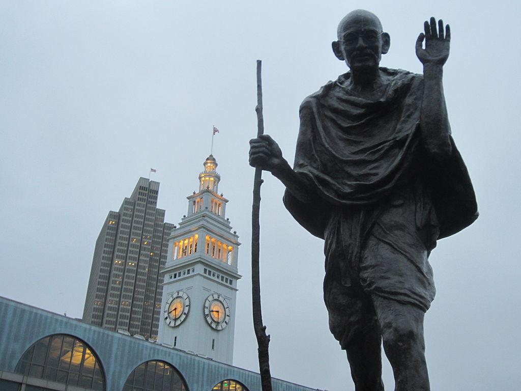 Statue of Mahatma Gandhi in in San Francisco's Embarcadero Neighbourhood. Photo courtesy: Wikimedia