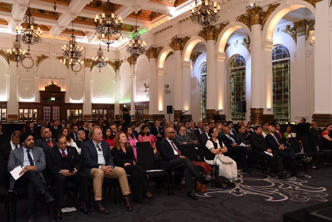 HC  @RuchiGhanashyam , along with Peers, MPs, Senior Deputy Speaker  @UKHouseofLords , Lord McFall, Baroness Blackstone paid tribute at the statue of #MahatmaGandhi at #parliamentsquare. The event was organised by Lord Meghnad Desai