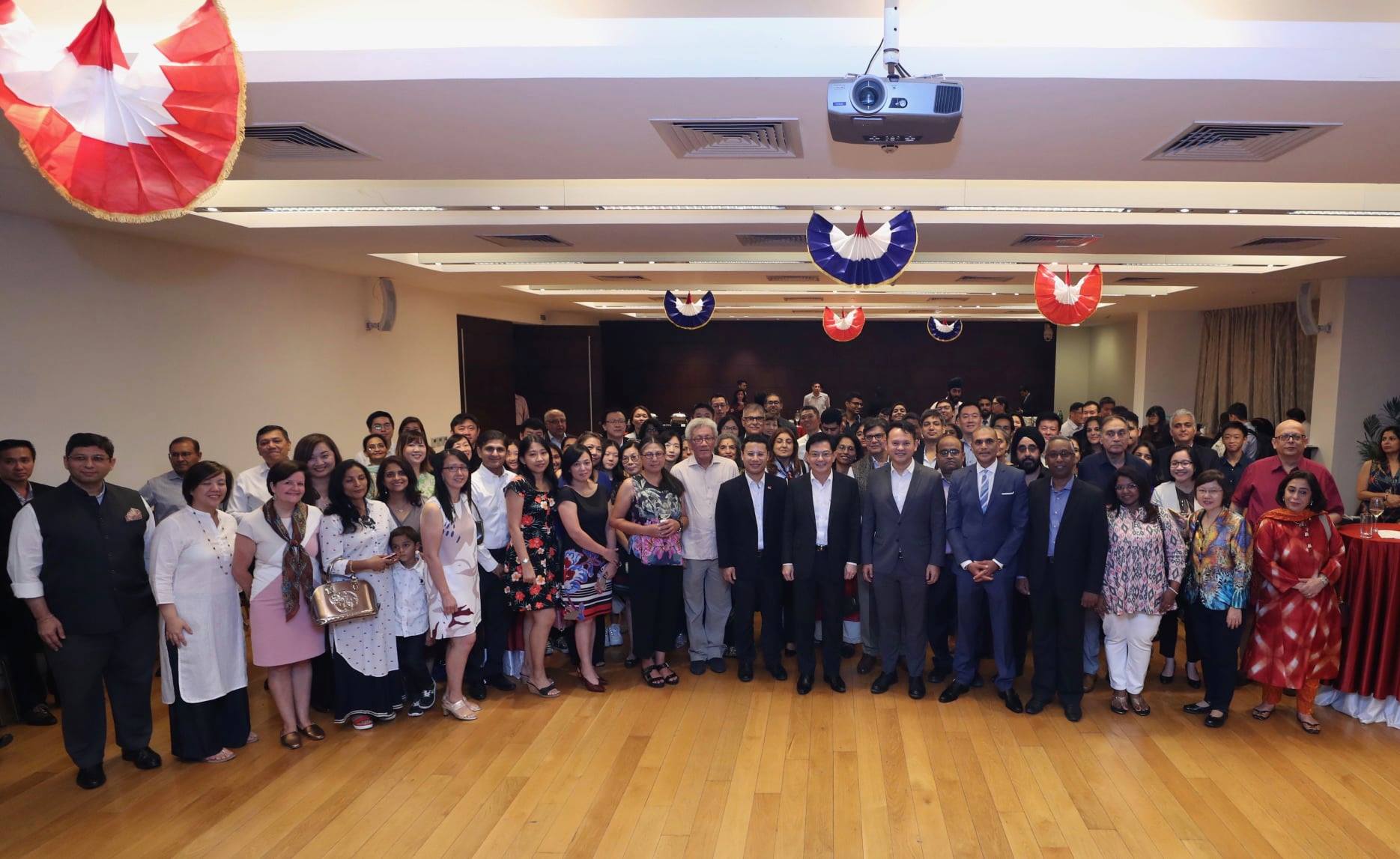 Some 100 Singaporeans gathered here at the Singapore High Commission in Delhi for the reception. Photo courtesy: MCI, Fyrol