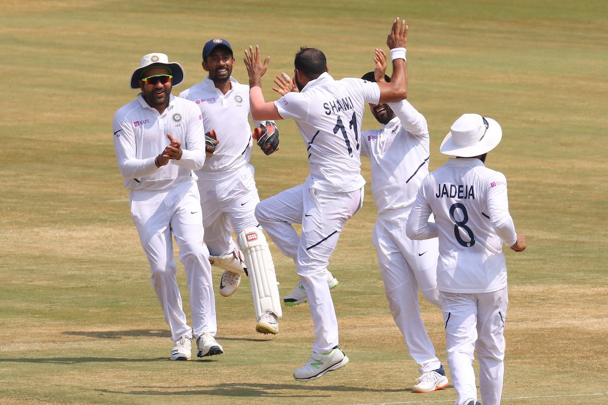 Mohammed Shami took 5/35 in the second innings. Photo courtesy: Twitter/@BCCI