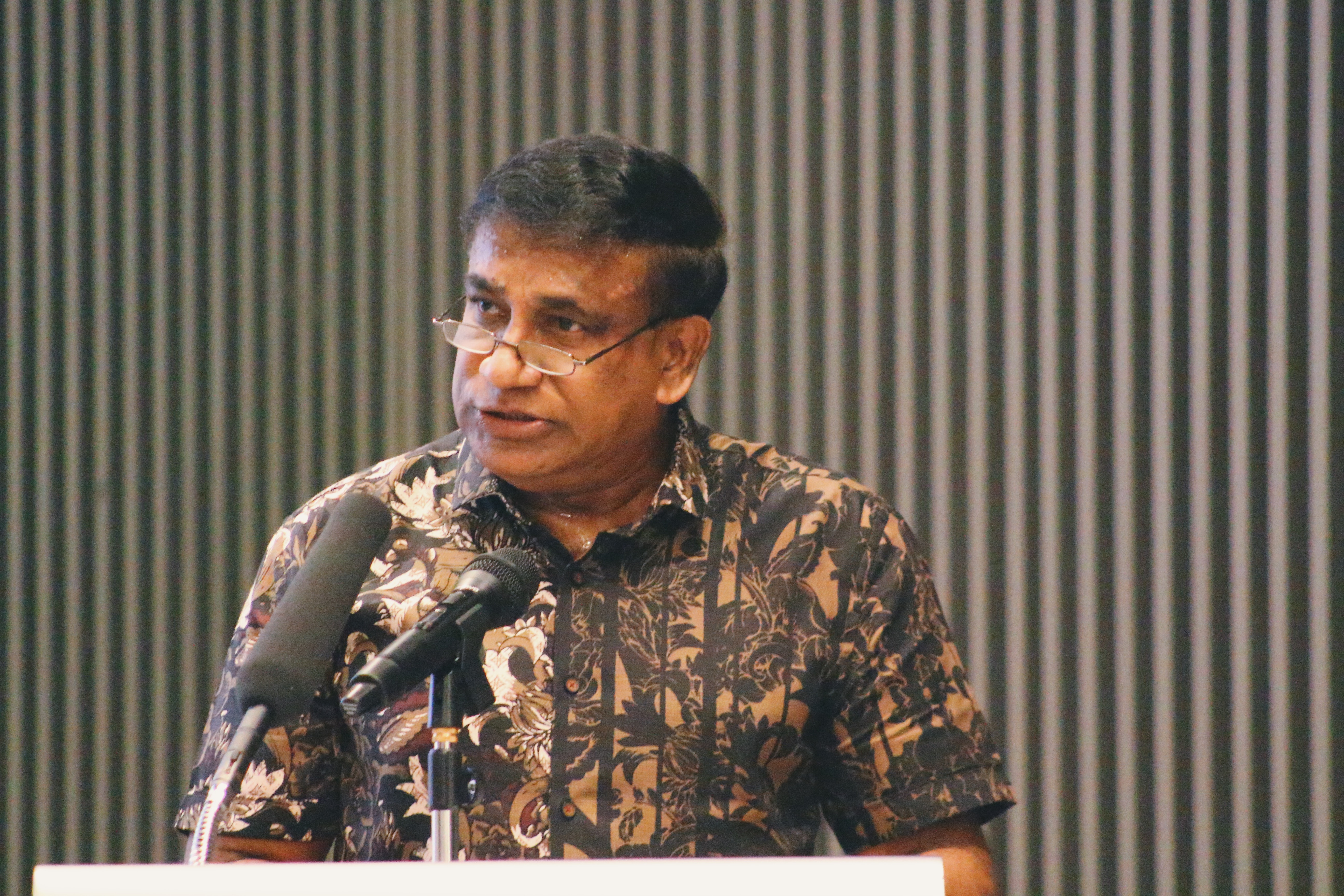 Dr T Chandroo, Chairman of SICCI and SME Centre@Little India delivers the welcome address at the media event. Photo: Connected to India