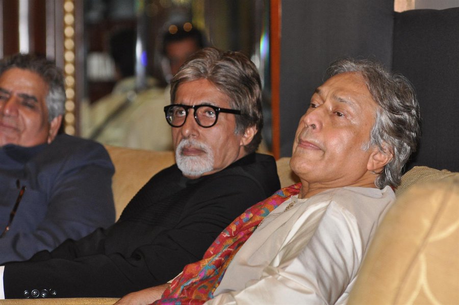 Legendary sarod player Ustad Amjad AliiKhan, along with sons Amaan and Ayaan, has prepared a musical tribute on Kaun Banega Crorepati for megastar Amitabh Bachchan's 77th birthday. Photo courtesy: Twitter/@ians_india