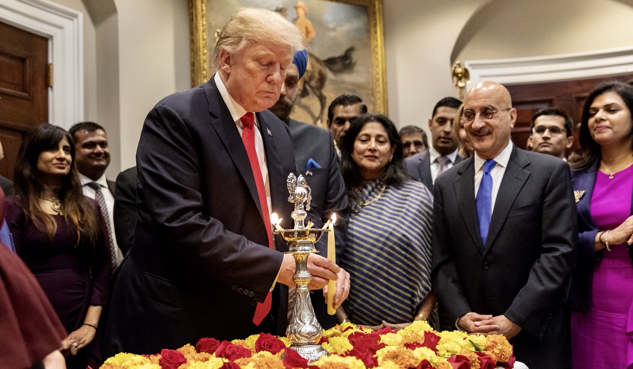 Donald Trump participating in Diwali celebrations at the White House in 2018. Photo courtesy: Twitter/@realDonaldTrump