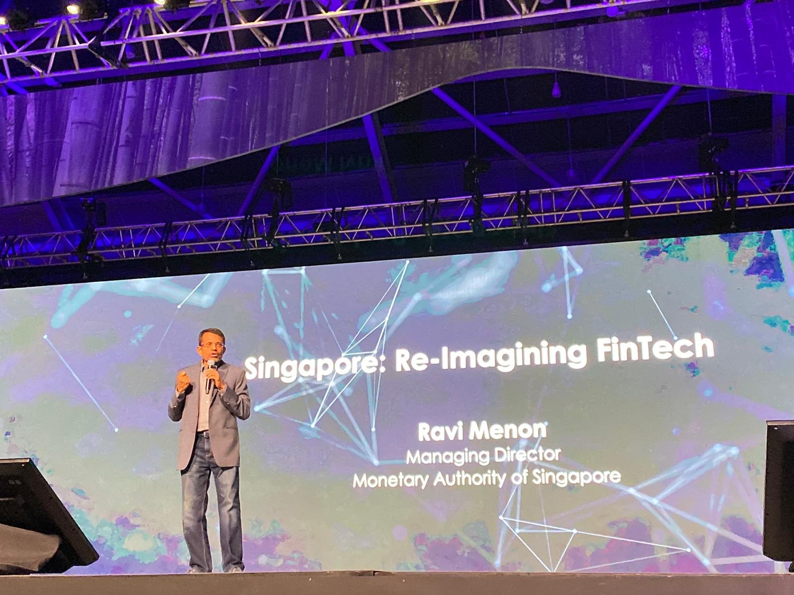 MAS Managing Director Ravi Menon at the ongoing Singapore FinTech Festival. Photo courtesy: Twitter/@MAS_sg