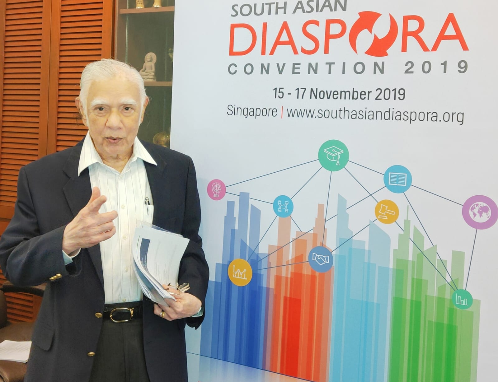 Ambassador Gopinath Pillai. Chairman of ISAS, spoke of the increasing economic and political importance of South Asia, and the strong historical links between South Asia and Southeast Asia at the media briefing. 