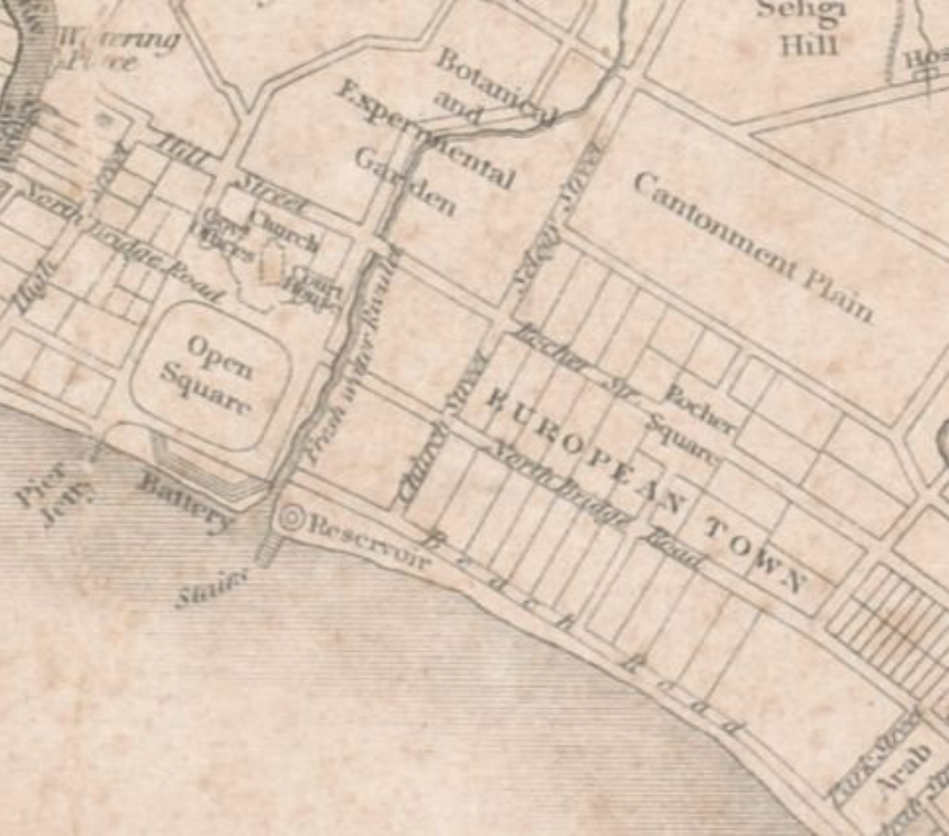 The Singapore Town Plan, showing Queen, Waterloo and Bencoolen Streets to be part of a “European Town”, late-19th century. Despite being originally designated as a European quarter, significant numbers of Eurasians, Chinese, Indians, Jews, Malays, amongst other communities, also settled in the area. Photo courtesy: National Museum of Singapore, National Heritage Board