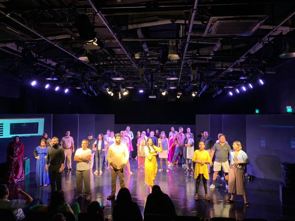 The cast and crew of Dastak 2019 warming up before the show. Photo courtesy: Facebook/Dastak