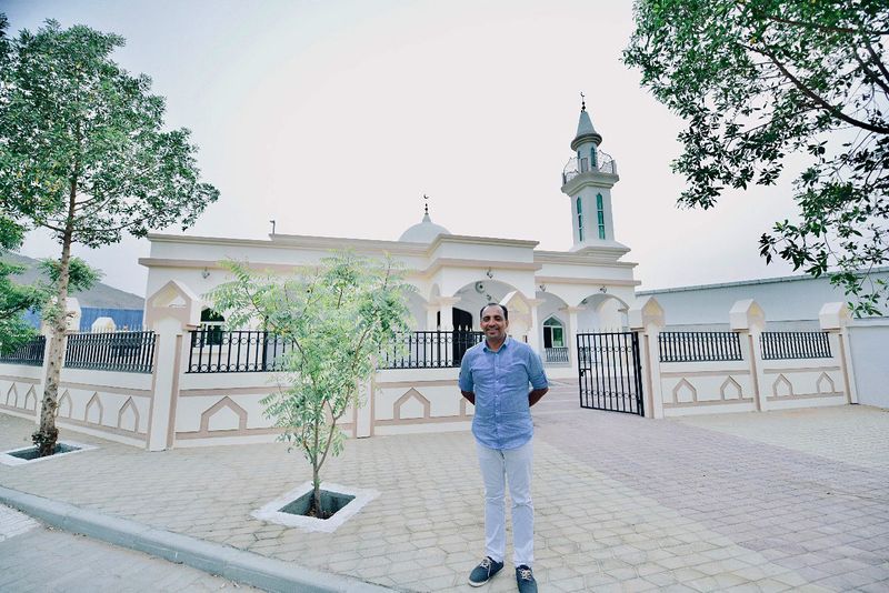 Indian businessman Saji Cheriyan, dubbed an ambassador of peace and tolerance, gifted a mosque to Muslim workers during Ramadan 2018 in Fujariah, Photo Credit: Saji FB