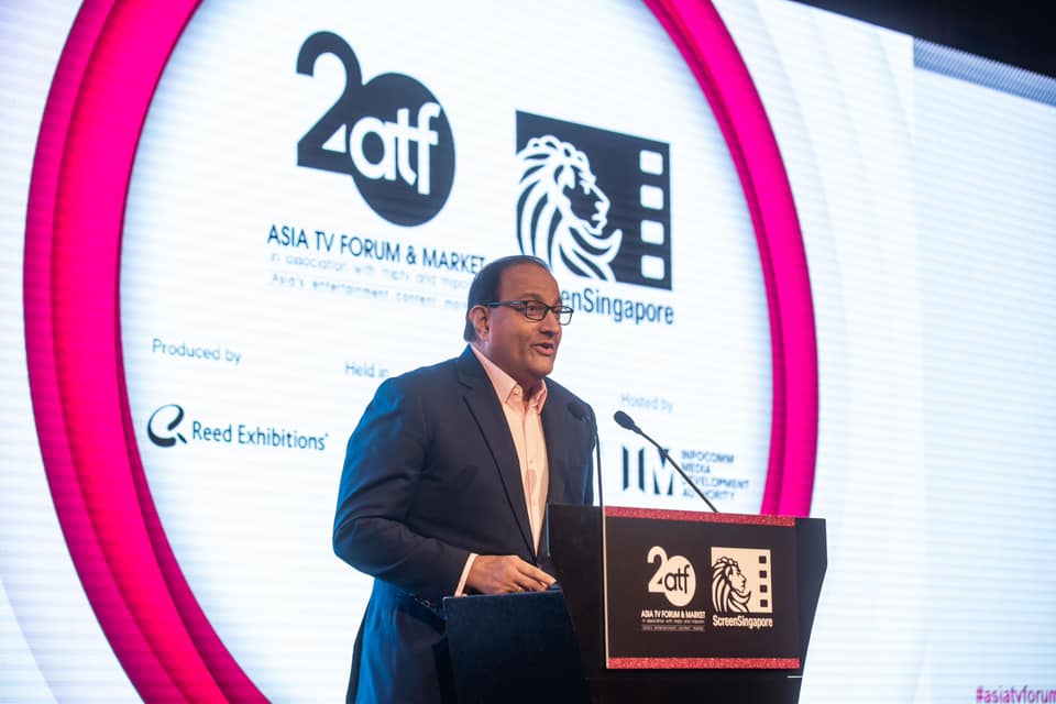Minister Iswaran speaking at the opening ceremony of Asia TV Forum & Market (ATF) 2019. Photo courtesy: Mr S Iswaran FB page
