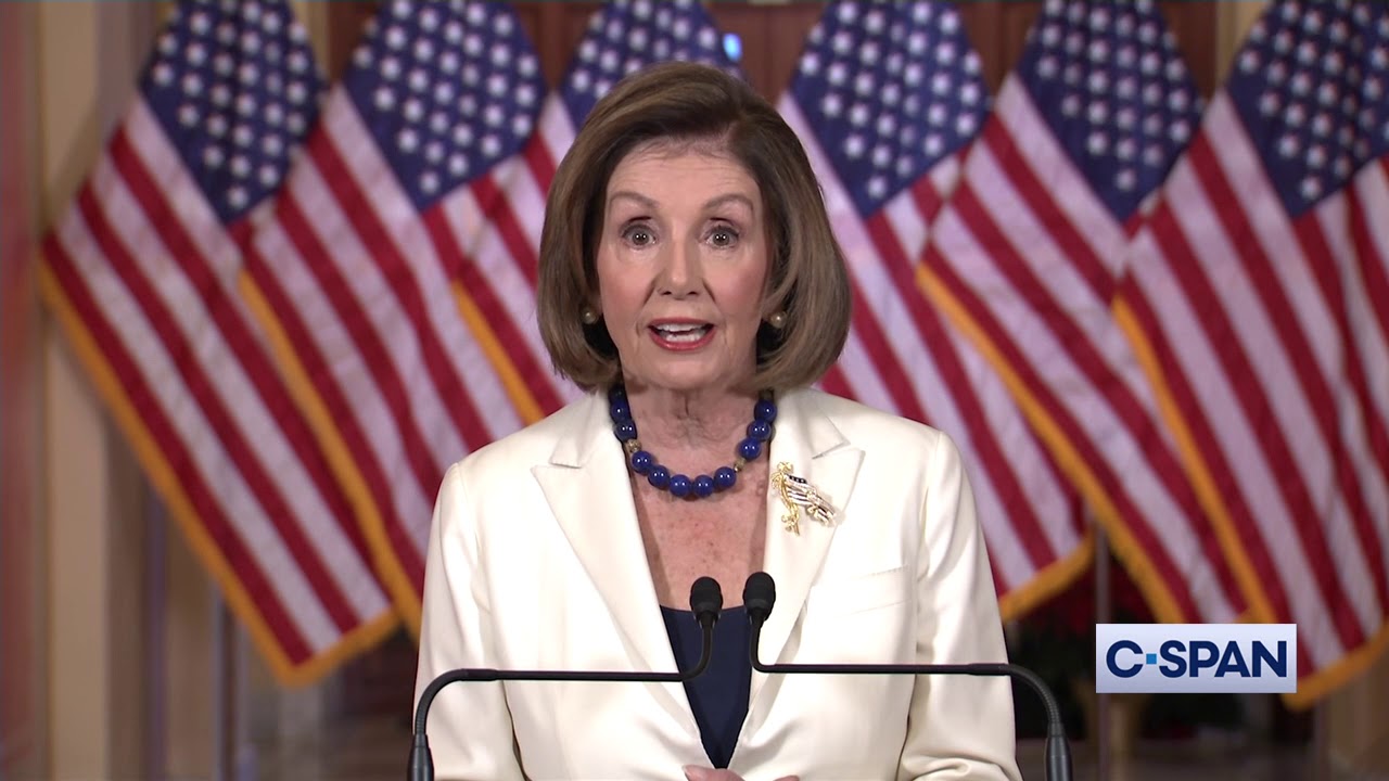 “The President abused his power for his own personal political benefit at the expense of our national security,” Pelosi said.