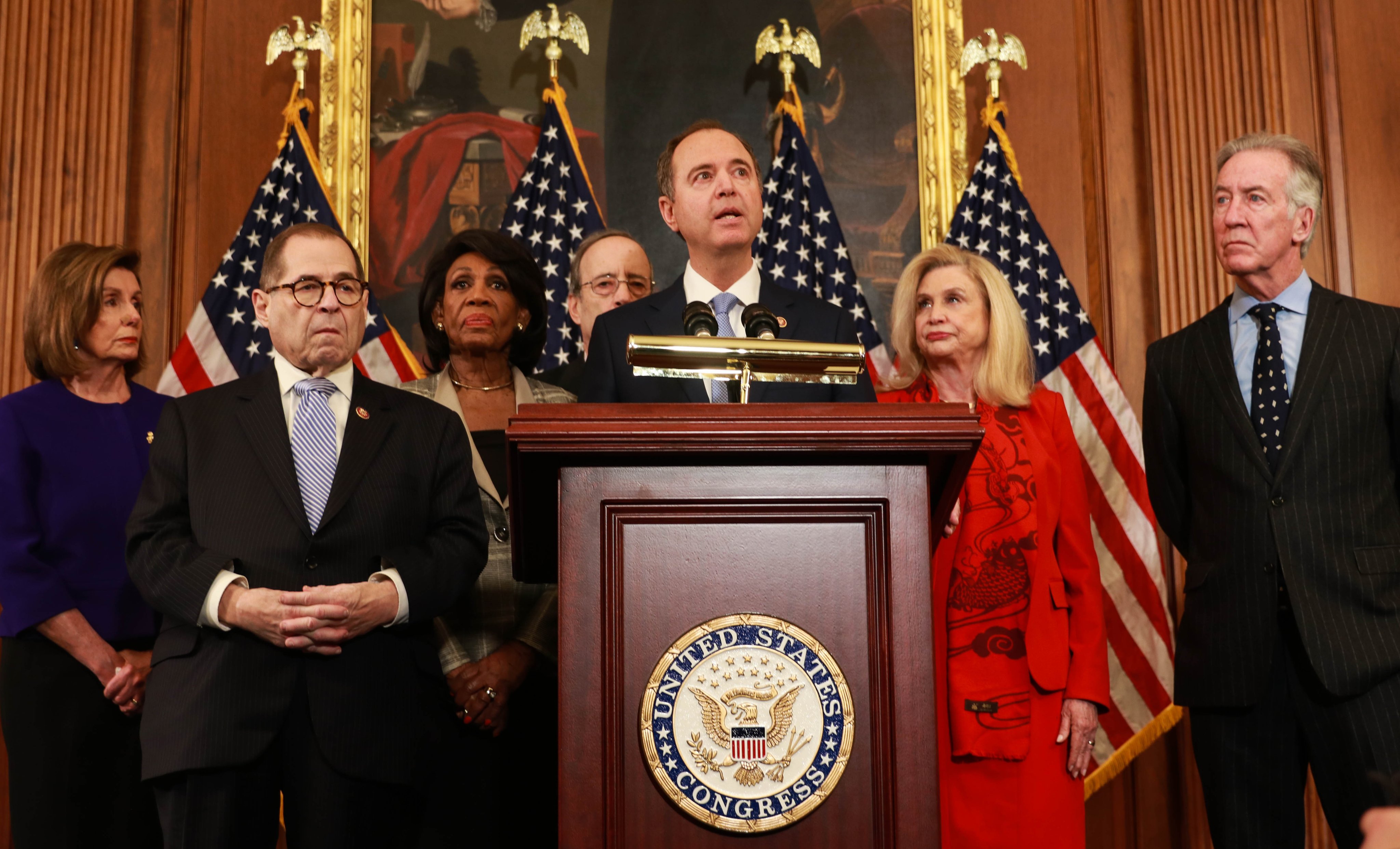 Articles of impeachment against Donald Trump accuse him of abuse of power and obstruction of Congress. Photo courtesy: Twitter/@HouseDemocrats