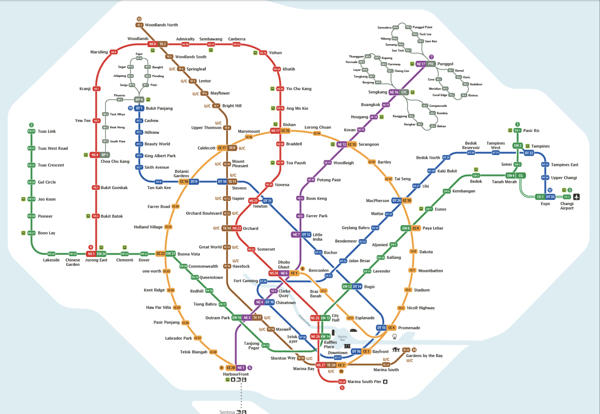 The new MRT map. Photo courtesy: LTA