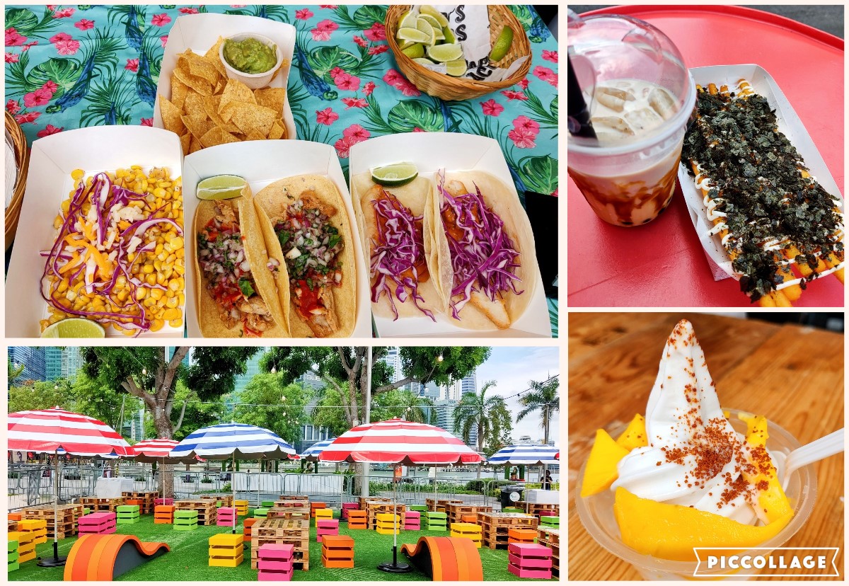 A wide array of food and drinks priced between $5 to $10 include innovations such as a soft-serve coconut sticky mango rice and cool treats such as the White Rabbit creme brulee that you can savour at lovely picnic like colourful seatings. Photo Credit: Connected to India