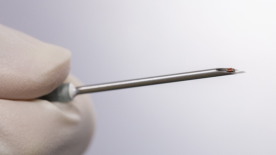 The highly sensitive wireless technology developed by NUS researchers can monitor health indicators such as blood pressure using microsensors that are tiny enough to be injected under the skin. Photo courtesy: NUS