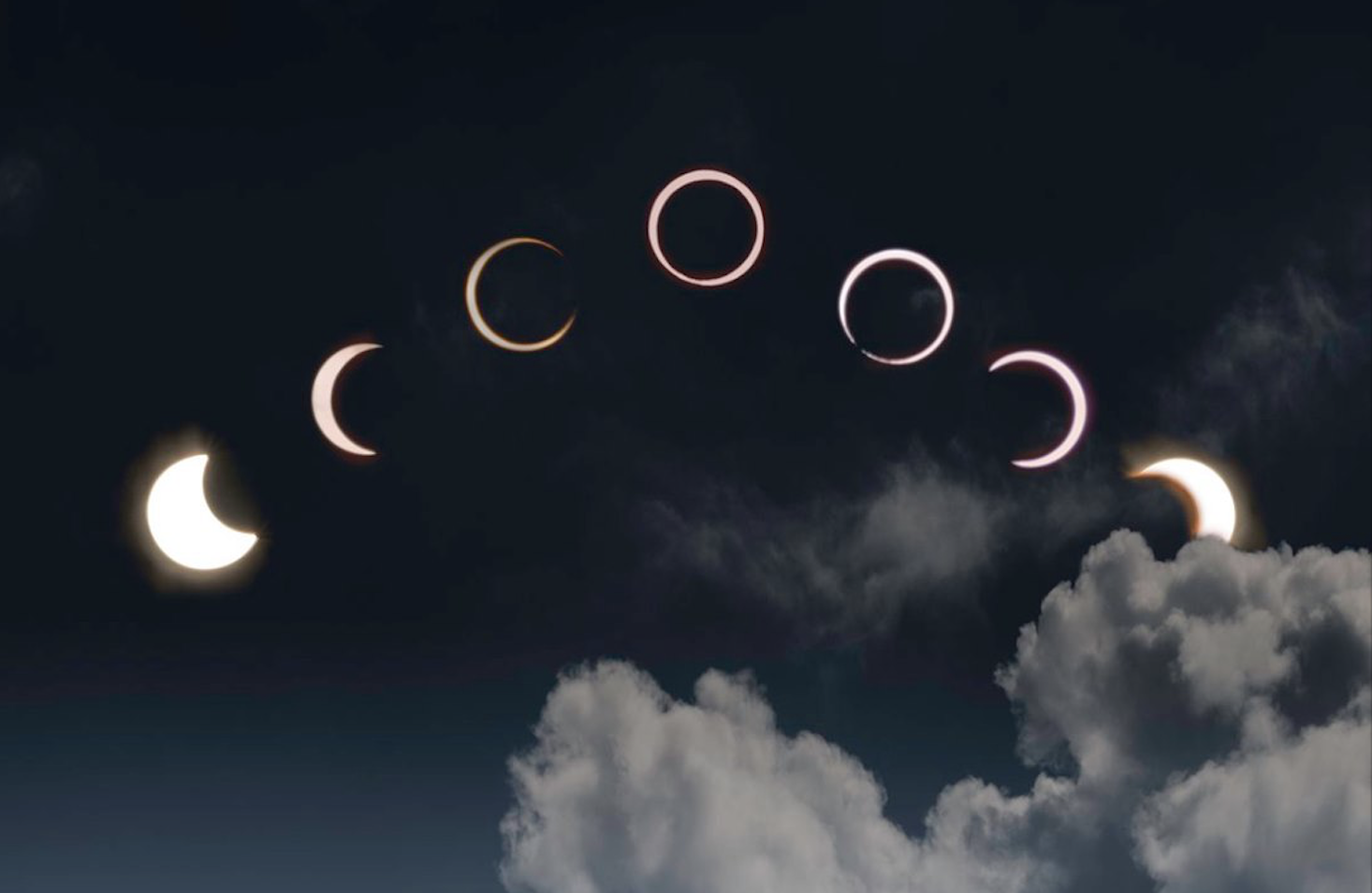 A composite photo of the annular solar eclipse above the NUS Centre for Remote Imaging, Sensing and Processing's antenna at S17. Photo courtesy: NUS