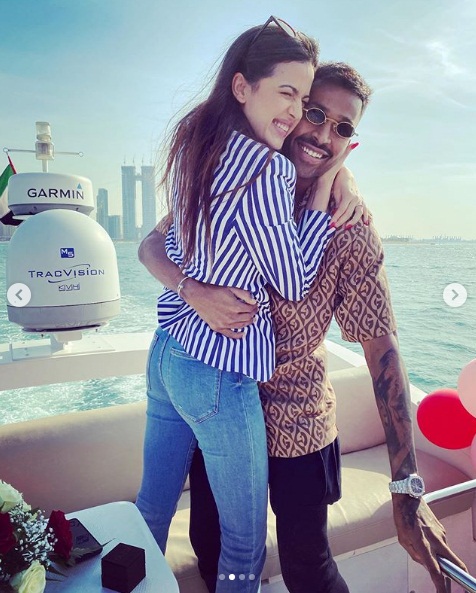 Indian cricketer Hardik Pandya and Serbian actress Natasa Stankovich got engaged on new year's day. Photo courtesy: Instagram/Hardik Pandya