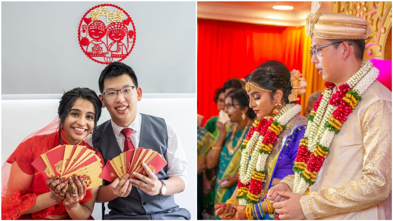On the first day of their wedding, the couple donned full Indian regalia and had a ceremony at a Hindu temple in Kuala Lumpur. On day two, the couple 