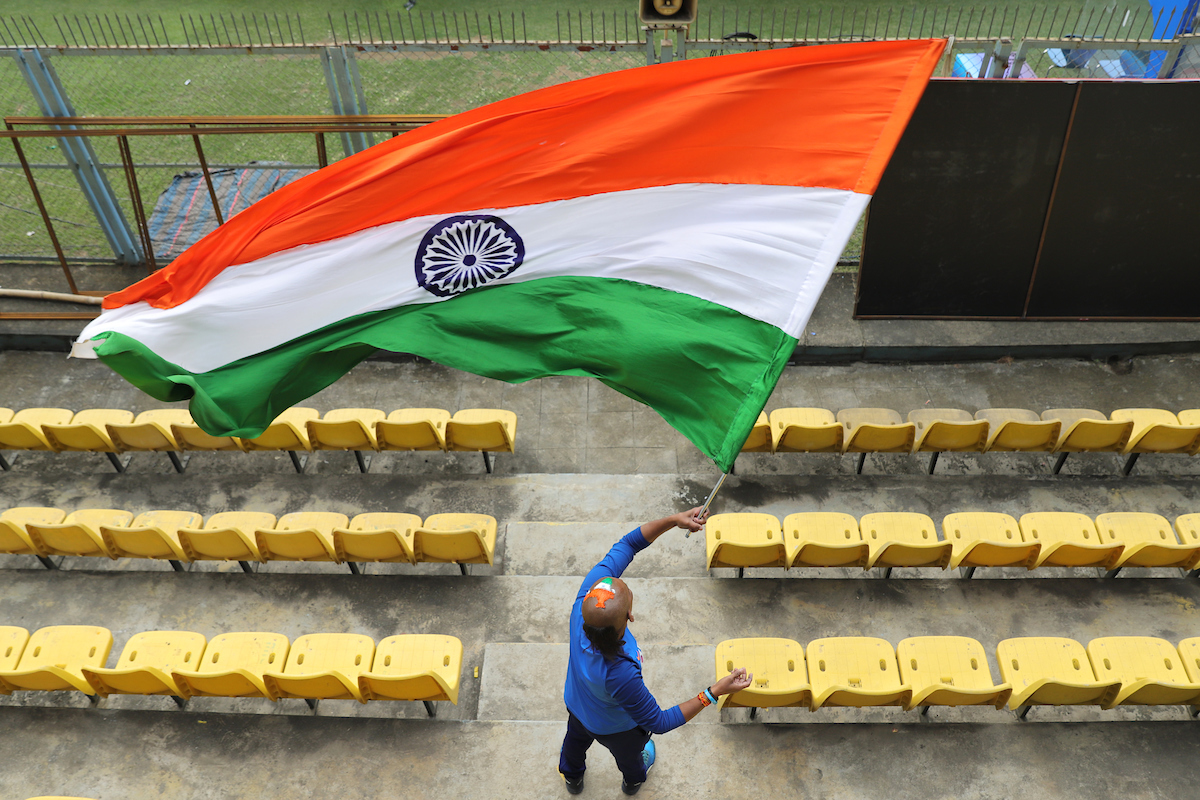 Indian fans were geared up and raring to cheer the team at India's first Twenty20 International (T20I) of the year 2020. Photo Courtesy: BCCI Twitter