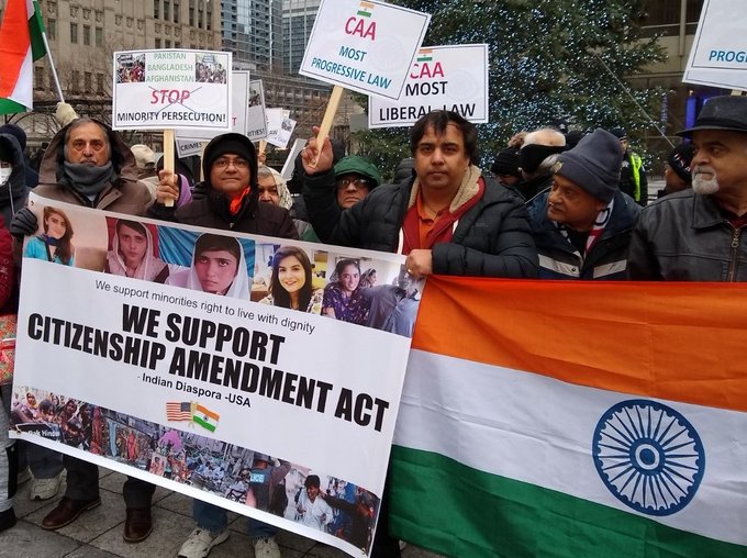 More than 300 Indian-Americans were present at a rally in downtown Chicago on Saturday.