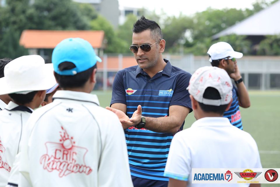 The MS Dhoni Cricket Academy Singapore, launched in 2018, has parted ways with CricKingdom and partnered with SportyGo Cricket Academy. Photo courtesy: Facebook/MS Dhoni Cricket Academy Singapore