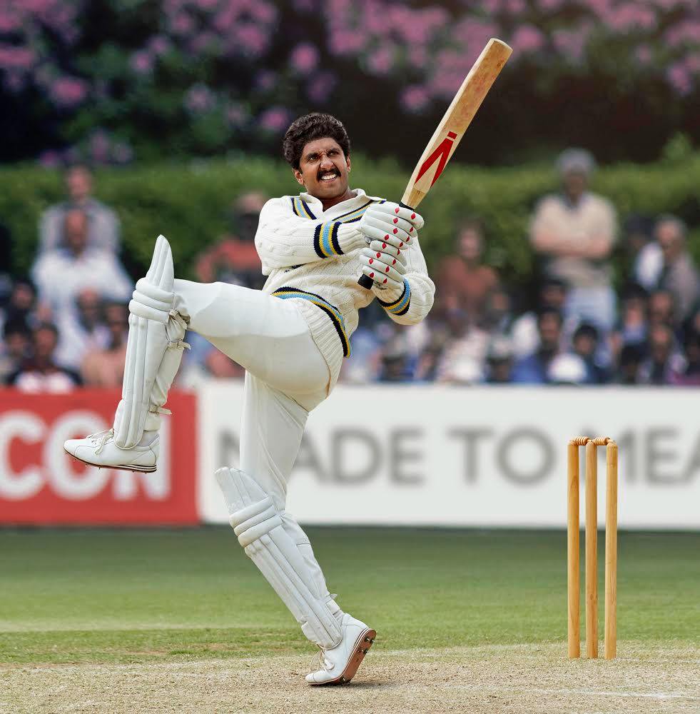 Ranveer Singh plays captain Kapil Dev in 83, based on India's 1983 World Cup win the final against the West Indies. Photo courtesy: Twitter/@RanveerOfficial