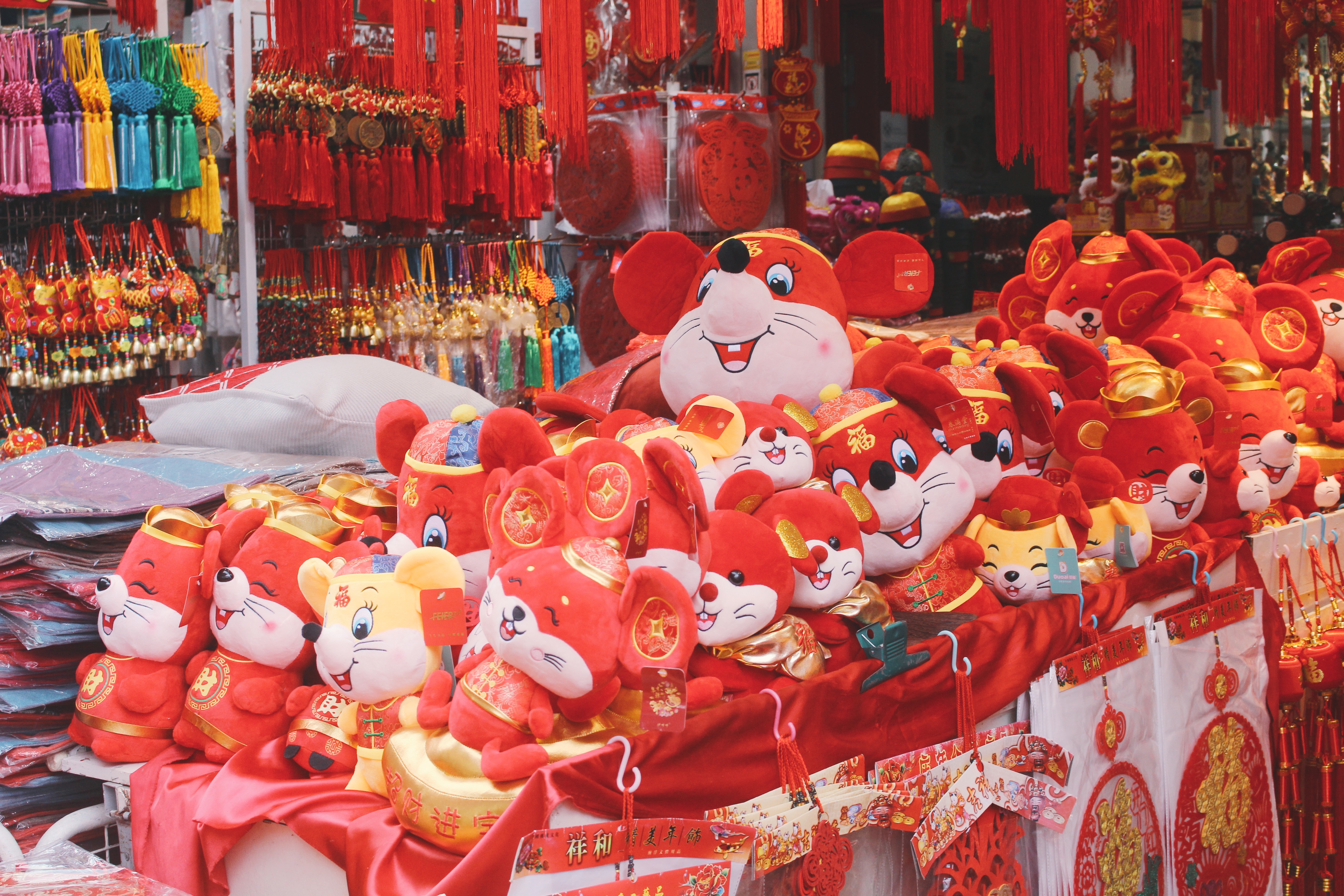 It's the year of the rat, and the toy mills are in overdrive making different variations of rat plushies. Photo: Connected to India 