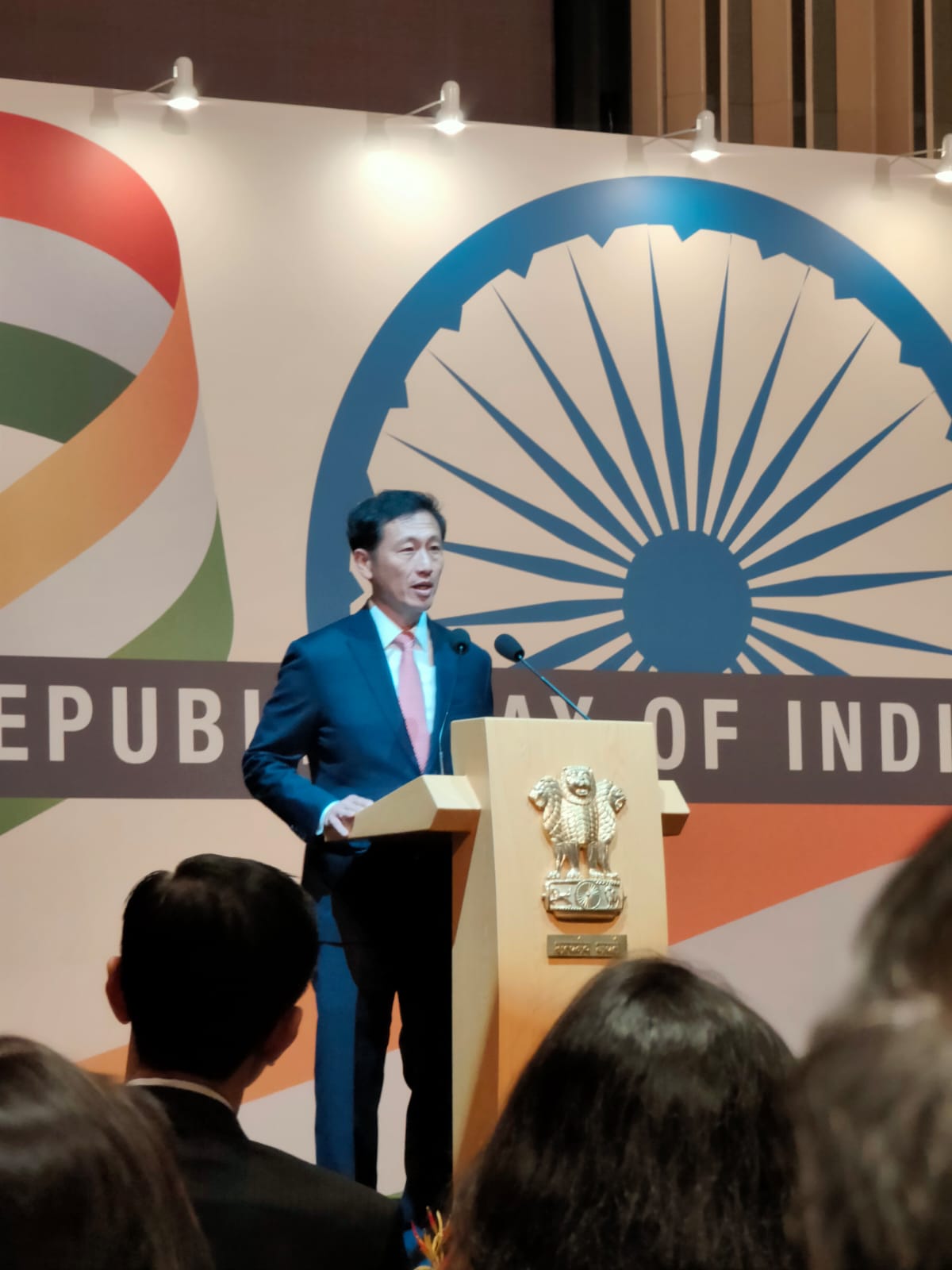 Minister Ong addressed the gathering, following which the National Anthem of India was played. Photo: Connected to India